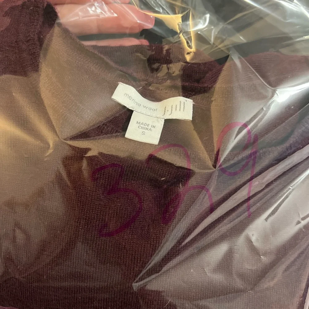 J.‎ Jill 100% Merino Wool Lightweight Sweater Burgundy Whimsigoth Vamp Dark S